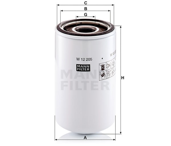 Luftfilter Mann Hummel - W 12 205 passend zu KUBOTA