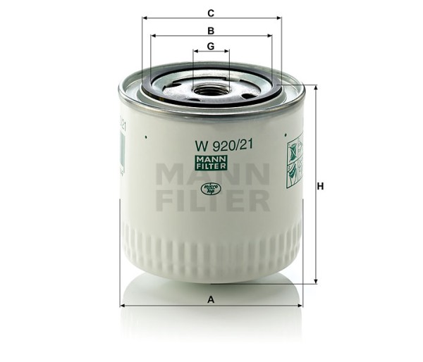 Ölfilter Mann Hummel - W 920/21 passend zu KUBOTA