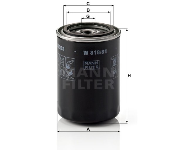 Luftfilter Mann Hummel - W 818/81 passend zu KUBOTA