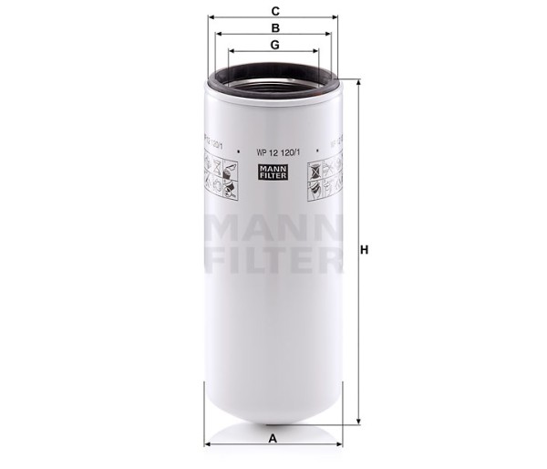 Ölfilter Mann Hummel - WP 12 120/1 - Ölfilter