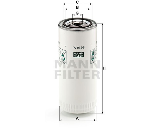 Ölfilter Mann Hummel - W 962/8 passend zu RENAULT VI