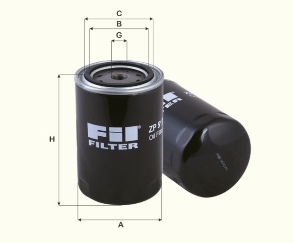 Ölfilter Fil Filter - ZP517 passend zu KOMATSU