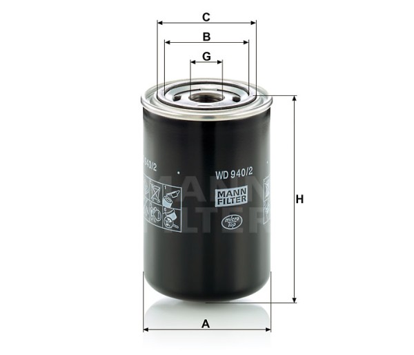 Ölfilter Mann Hummel - WD 940/2 passend zu KOMATSU