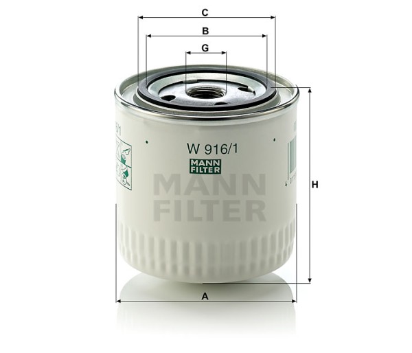 Ölfilter Mann Hummel - W 916/1 passend zu KUBOTA