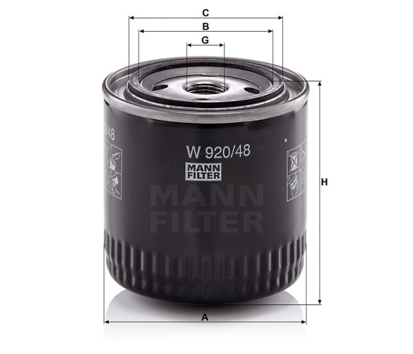 Ölfilter Mann Hummel - W 920/48 passend zu KUBOTA